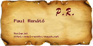 Paul Renátó névjegykártya